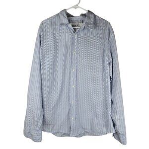 Frank & Eileen Paul Striped Button-Up‎ XL Blue/Green 100% Cotton Made In USA